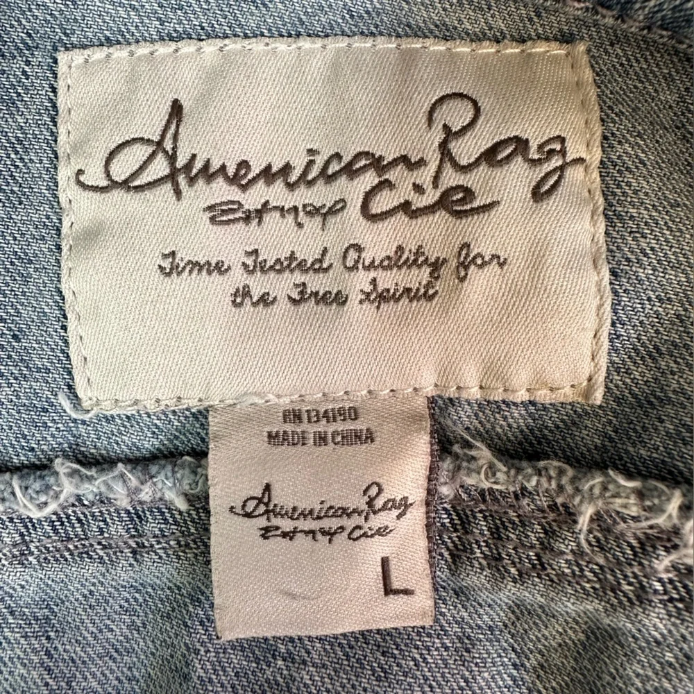 American Rag handpainted denim jean jacket Easter bunny rabbit sz LG girls OOAK - Picture 11 of 13